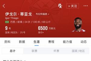 蜂王世界杯初亮相！伊戈尔·蒂亚戈英超38场进22球，3月才迎来巴西首演