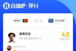 维蒂尼亚触球达134次最多，吧友热议：安全球大师，1.4亿身价是否过高